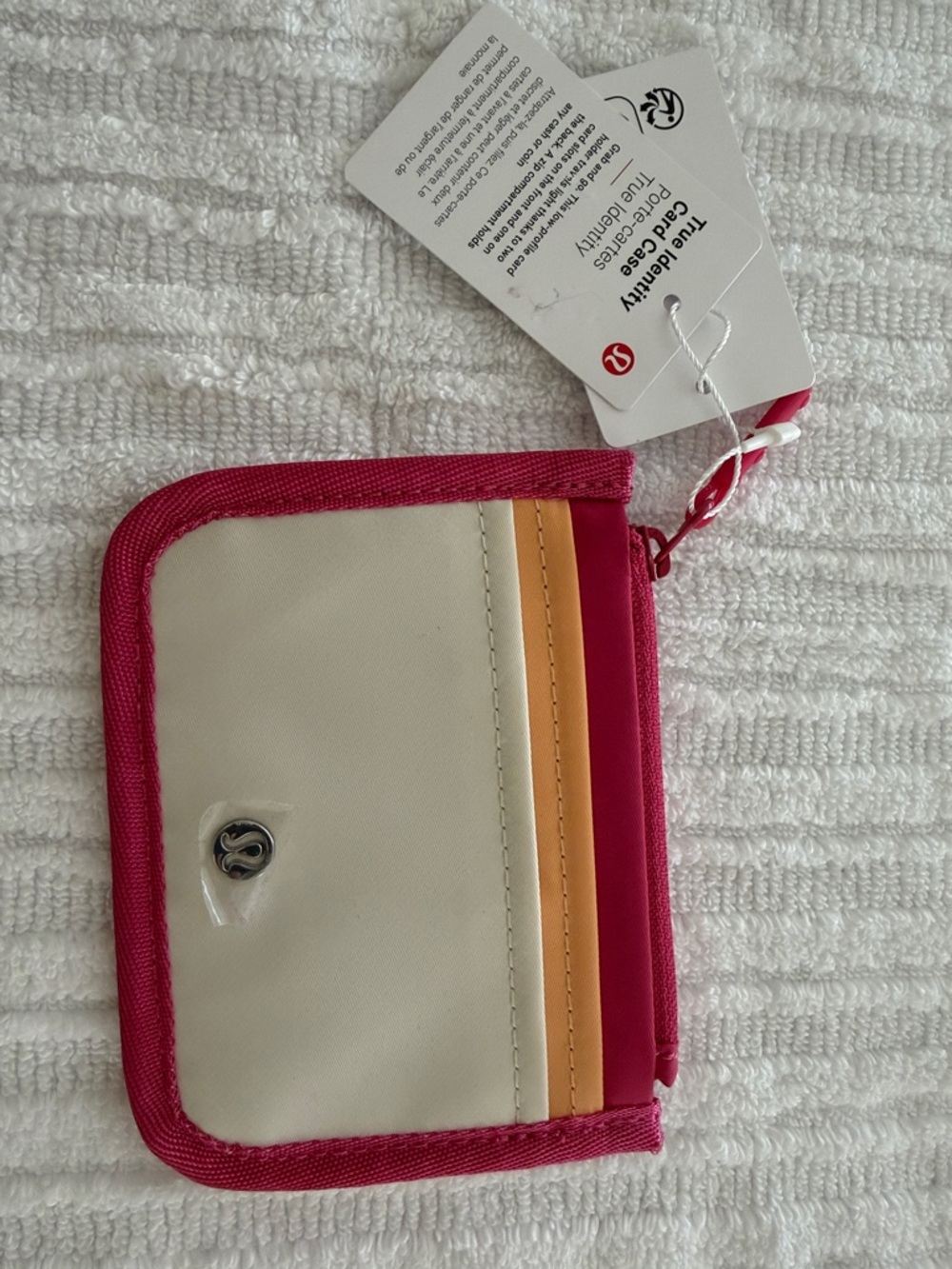 Lululemon True Identity Card Case in Raspberry Coulis/Rock Melon/True Ivory